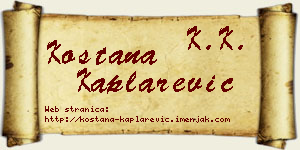 Koštana Kaplarević vizit kartica